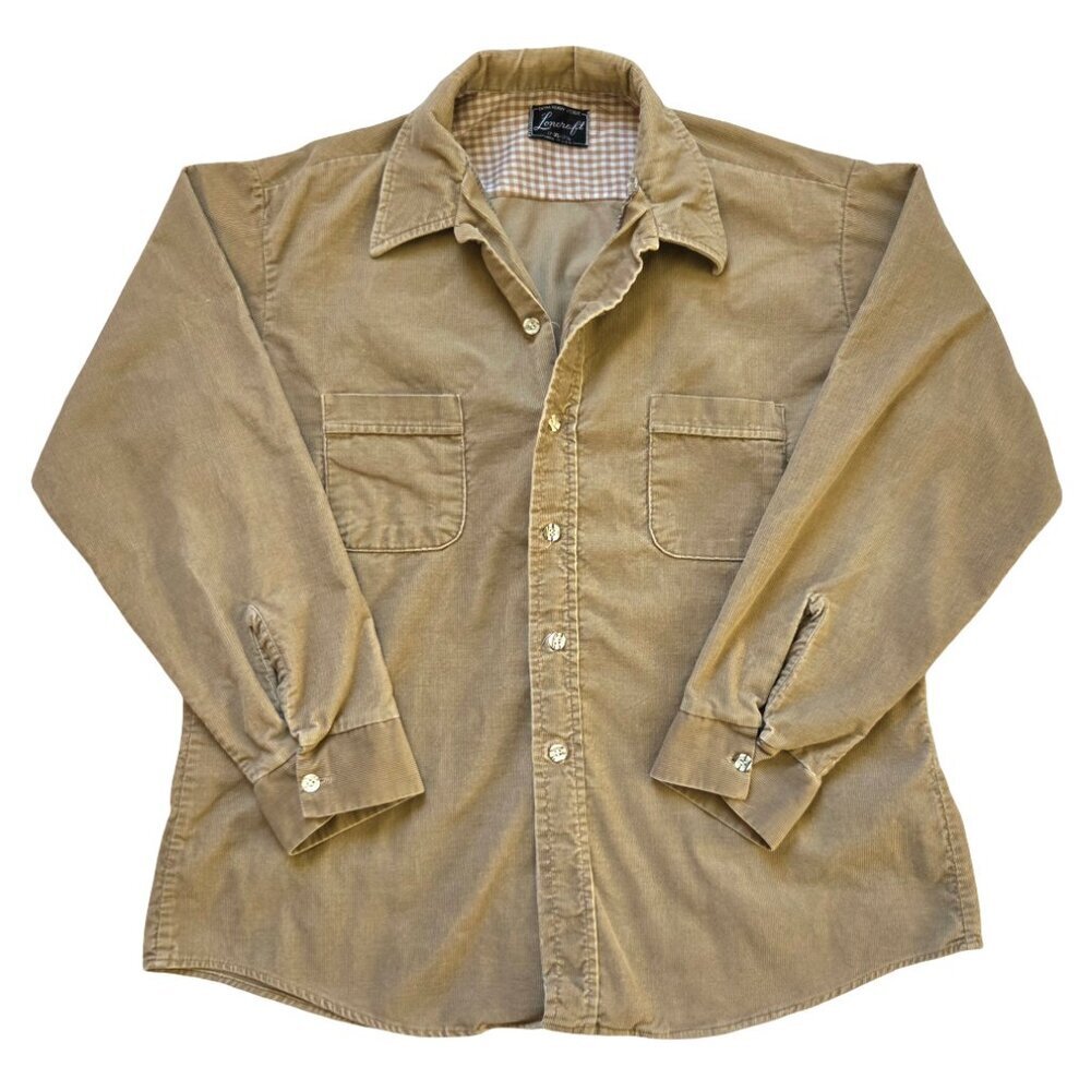 Vintage Corduroy Jacket Men's XL Tan Rugged Workwear Winter Layering Chore